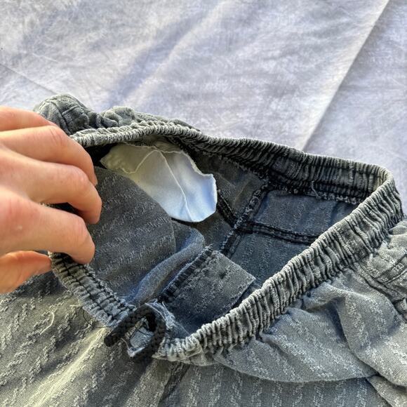 Men's Vintage 90's Surf Rags Black Textured Above the Knee Shorts Trunks Sz L - Picture 4 of 7